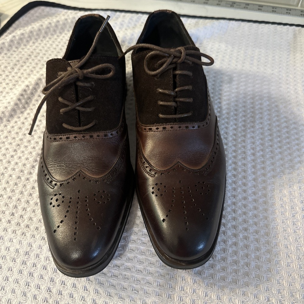 Stacy Adams Baxley Men's Leather Wingtip Oxford Dress Shoes Sz 8M Brown Leather